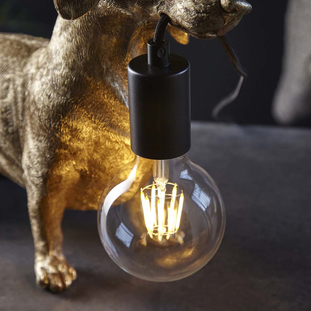 Wally Dog Gold Table Lamp