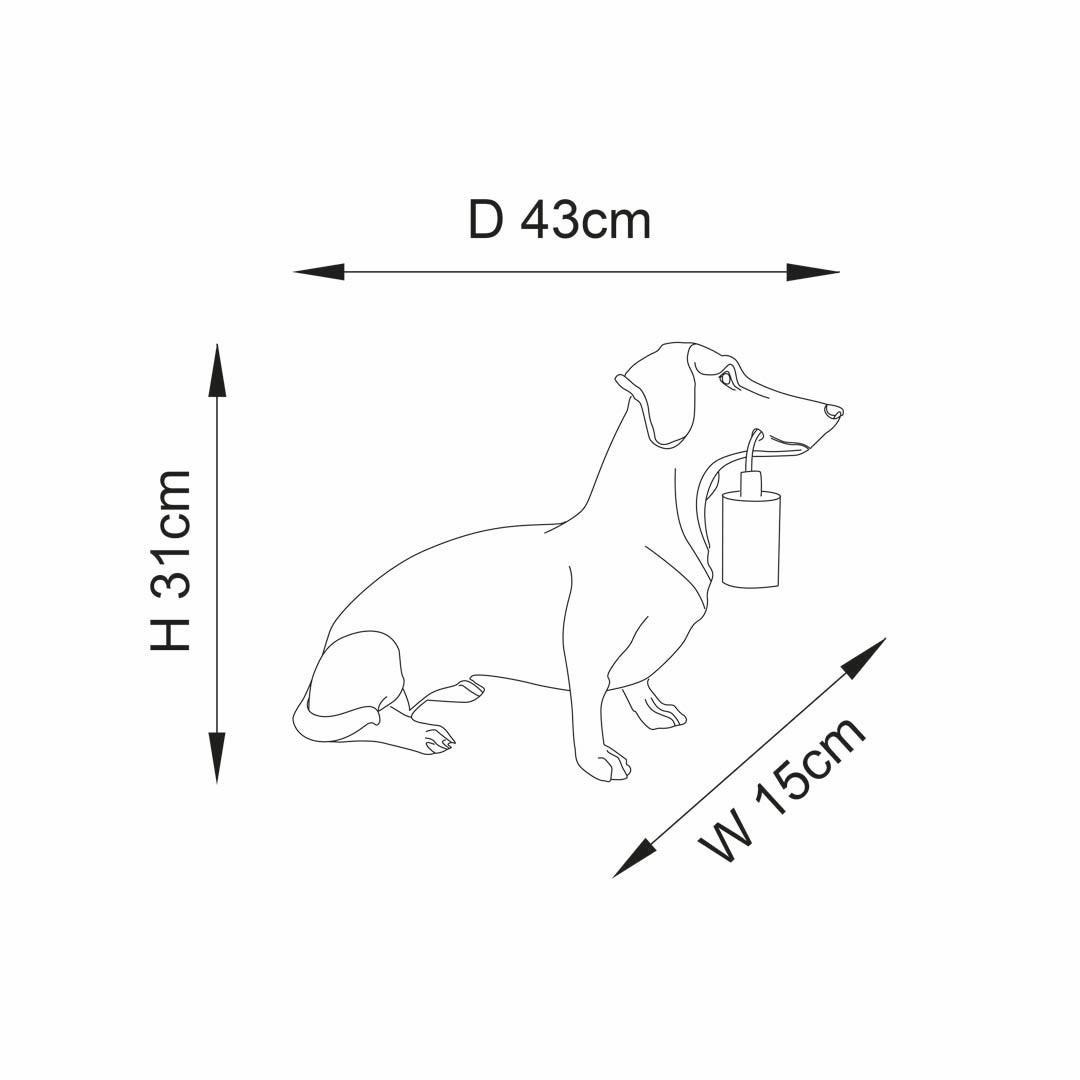 Wally Dog Gold Table Lamp