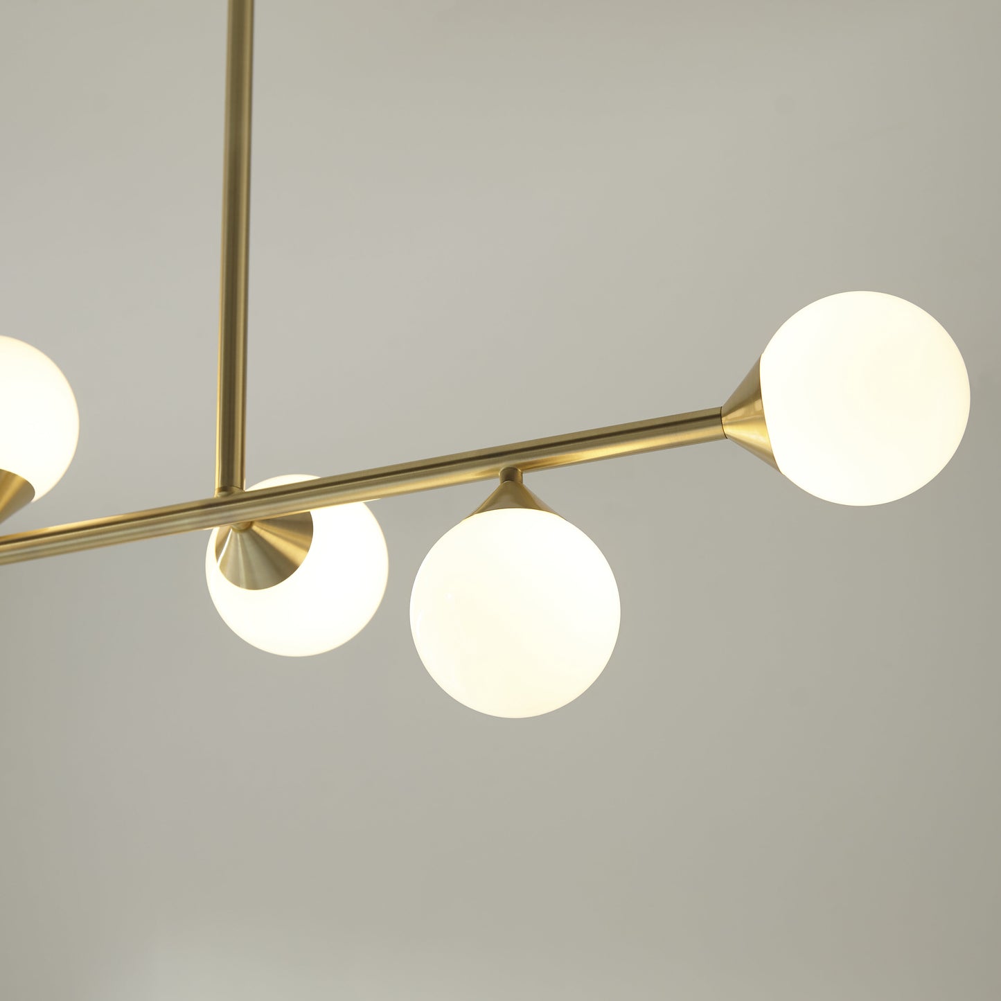 5 Light Linear Pendant Satin Brass