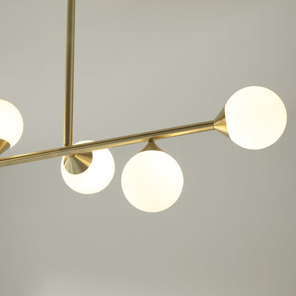 5 Light Linear Pendant Satin Brass
