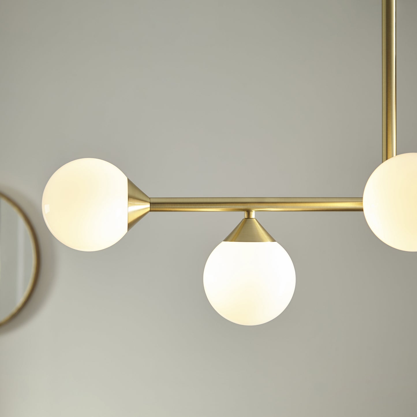 5 Light Linear Pendant Satin Brass