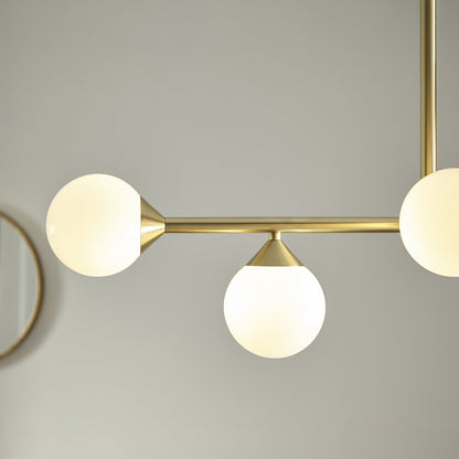 5 Light Linear Pendant Satin Brass