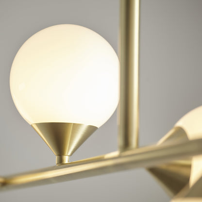 5 Light Linear Pendant Satin Brass