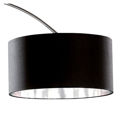 Giant Arc Polished Chrome Arc Floor Lamp with Black Shade