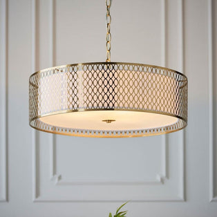 Cordero 3-Light Gold Pendant Ceiling Light with White Shade