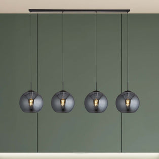 Amsterdam 4 Light Black Linear Pendant Ceiling Light