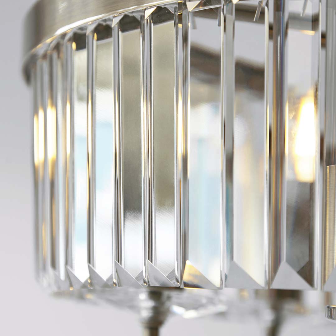 Elean Antique Brass Glass Semi-Flush Ceiling Light