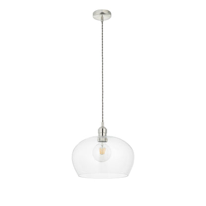Stourton Nickel & Glass Bowl Pendant Ceiling Light