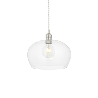 Stourton Nickel & Glass Bowl Pendant Ceiling Light