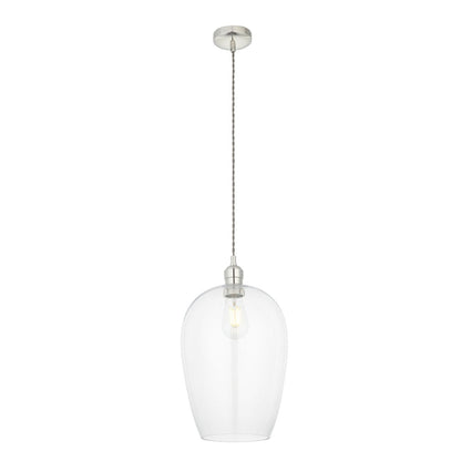 Stourton Nickel & Glass Pendant Ceiling Light Large