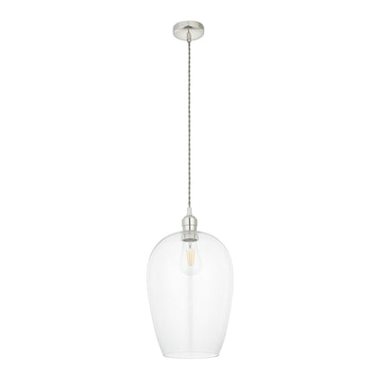Stourton Nickel & Glass Pendant Ceiling Light Large