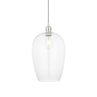 Stourton Nickel & Glass Pendant Ceiling Light Large