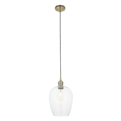 Stourton Antique Brass & Glass Pendant Ceiling Light