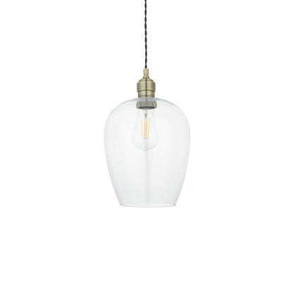 Stourton Antique Brass & Glass Pendant Ceiling Light