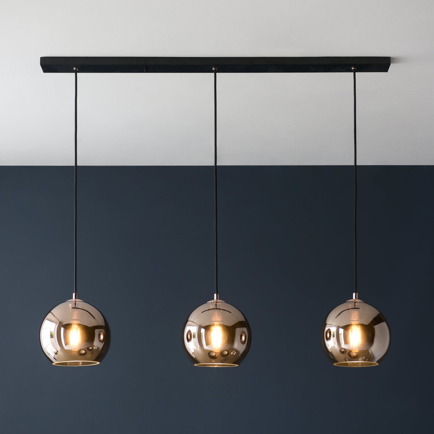 Boli 3 Light Linear Pendant Copper Black
