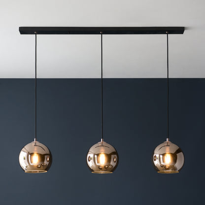 Boli 3 Light Linear Pendant Copper Black