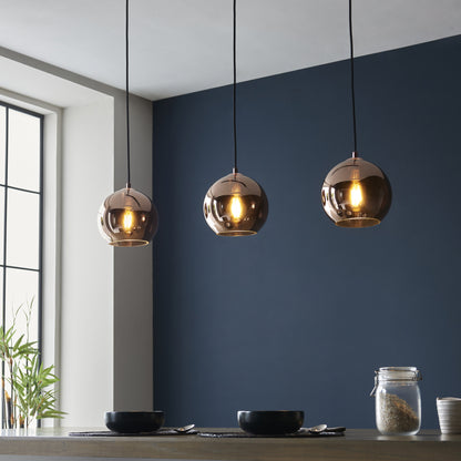Boli 3 Light Linear Pendant Copper Black