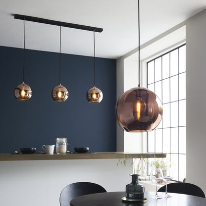 Boli 3 Light Linear Pendant Copper Black