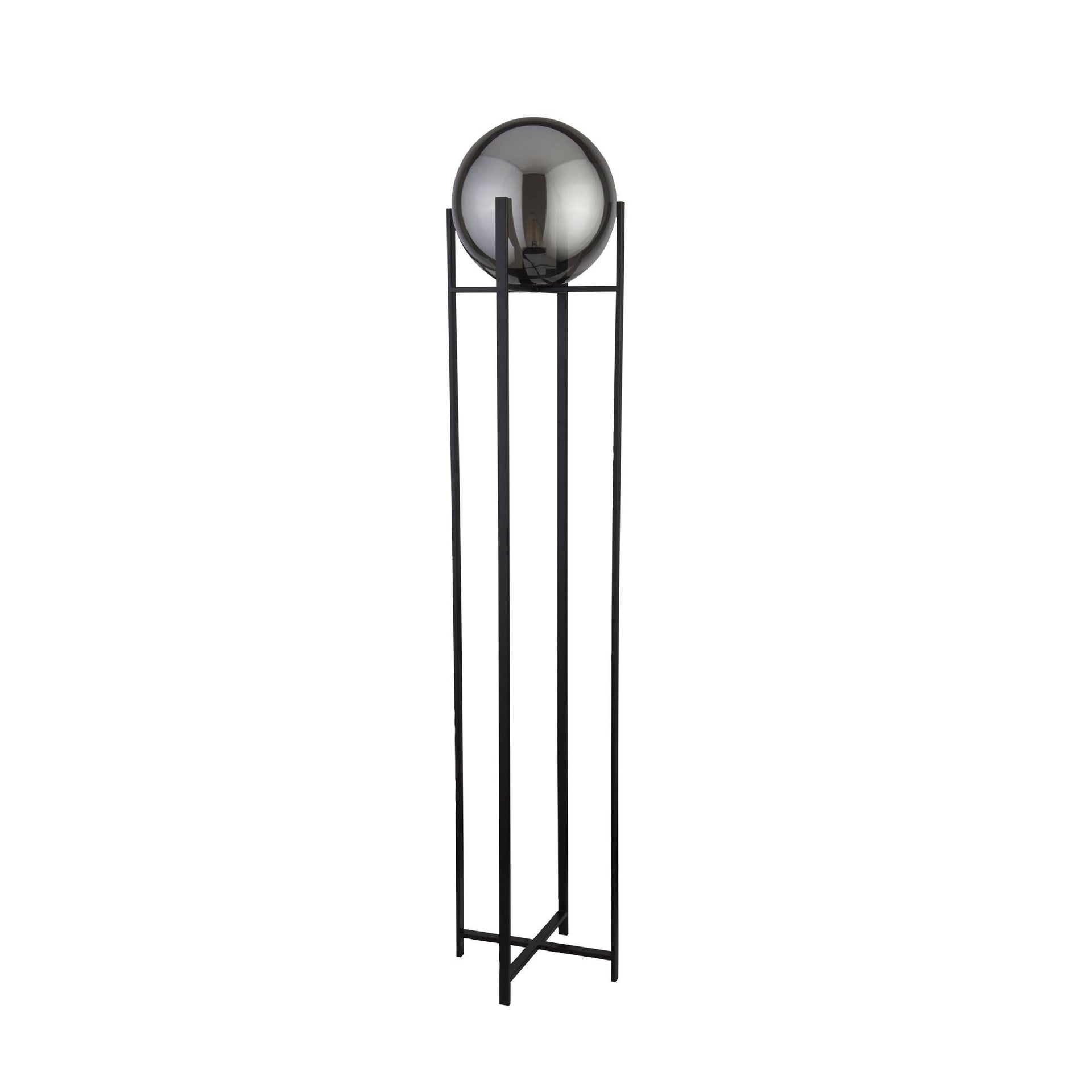 Matt Smoked Glass 159cm Floor Lamp