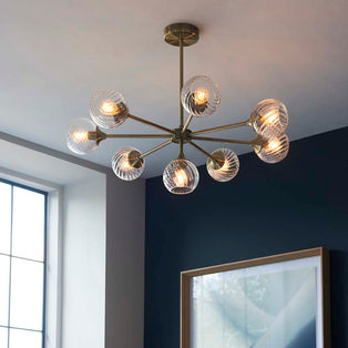 Allegra 8 Light Antique Brass Pendant Ceiling Light