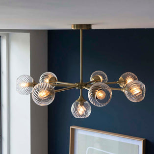 Allegra 8 Light Antique Brass Pendant Ceiling Light