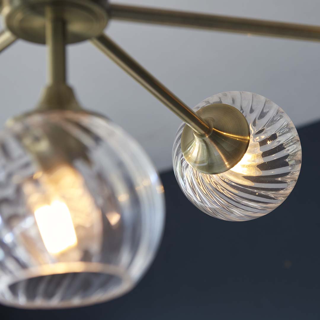 Allegra 8 Light Antique Brass Pendant Ceiling Light