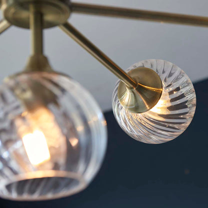 Allegra 8 Light Antique Brass Pendant Ceiling Light