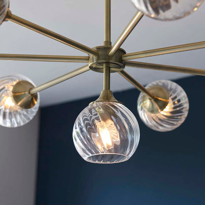 Allegra 8 Light Antique Brass Pendant Ceiling Light