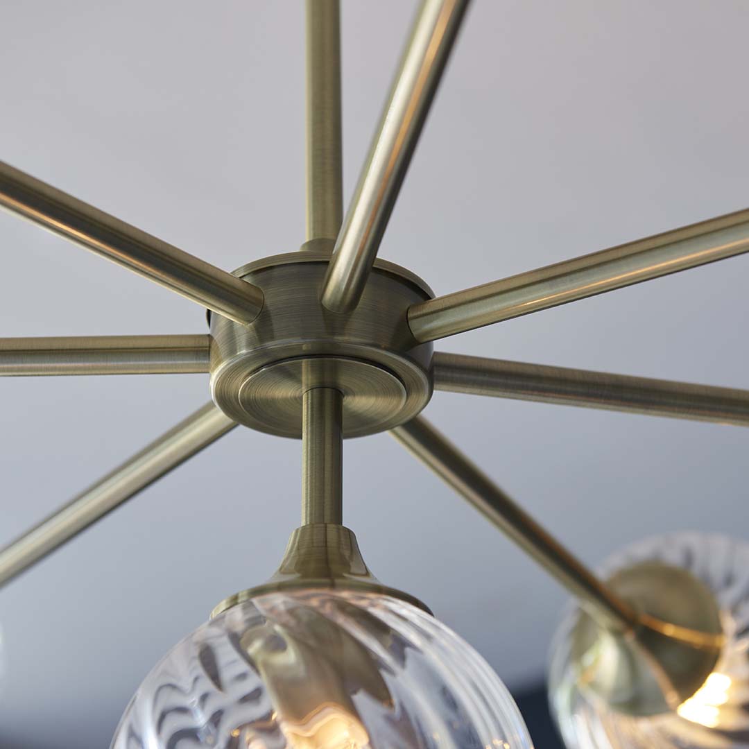 Allegra 8 Light Antique Brass Pendant Ceiling Light