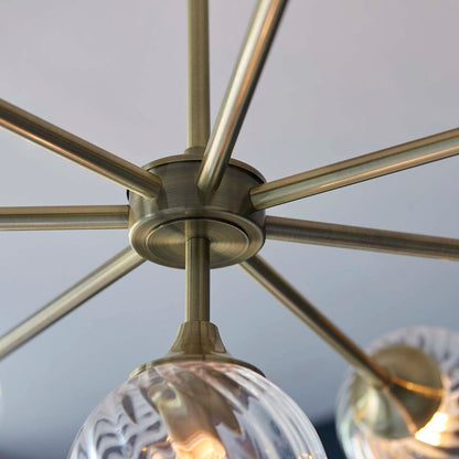 Allegra 8 Light Antique Brass Pendant Ceiling Light