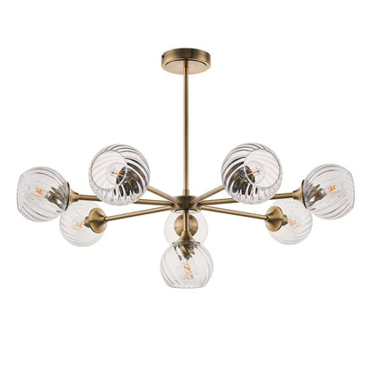 Allegra 8 Light Antique Brass Pendant Ceiling Light