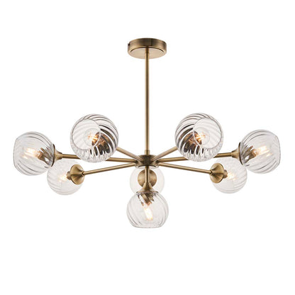Allegra 8 Light Antique Brass Pendant Ceiling Light