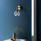 Allegra Antique Brass Wall Light with Twisted Glass Shade