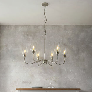 Stourton 6 Light Nickel & Glass Pendant Ceiling Light
