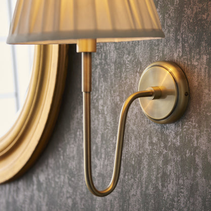 Rouen Wall Light & Carla 25cm Antique Brass