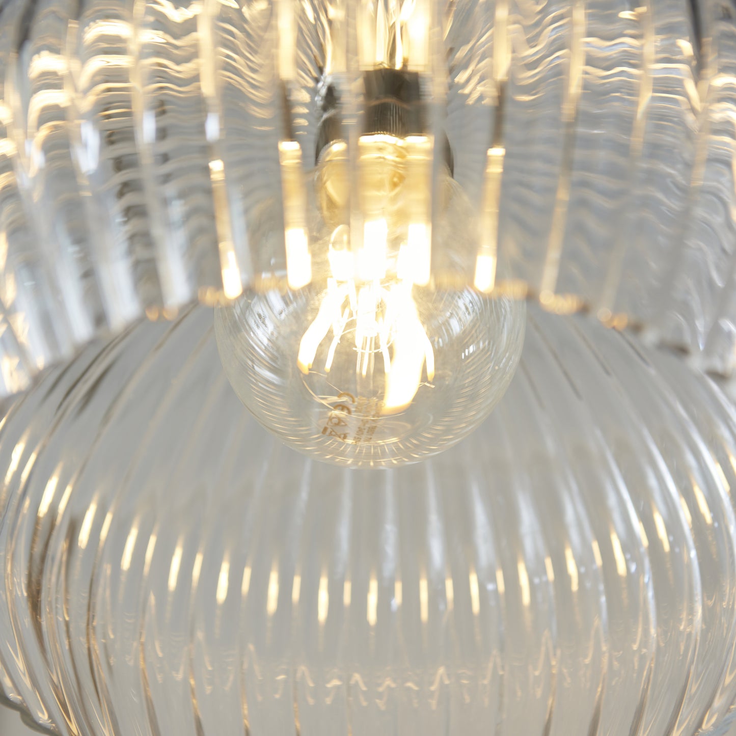 Ribbed Medium Pendant Bright Nickel