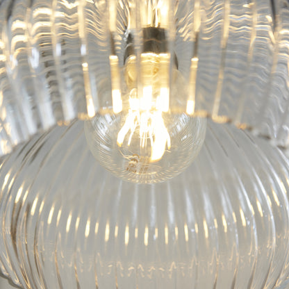 Ribbed Medium Pendant Bright Nickel