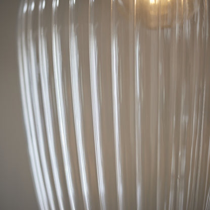 Ribbed Large Pendant Bright Nickel