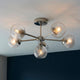 Allegra 6 Light Semi Flush Silver Ceiling Light