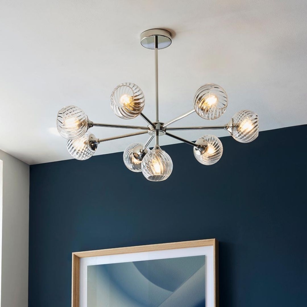 Allegra 8 Light Silver Pendant Ceiling Light