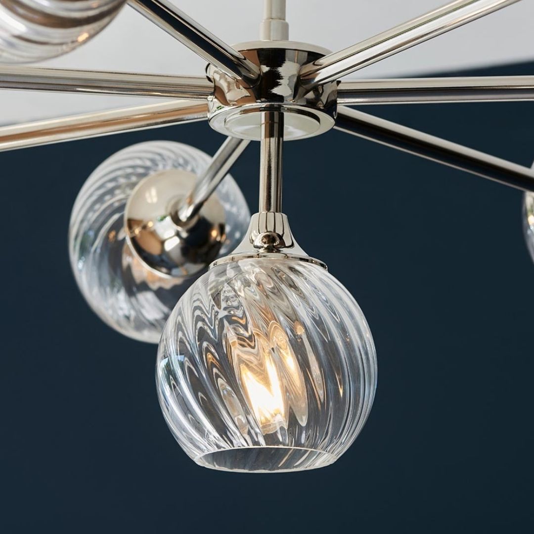 Allegra 8 Light Silver Pendant Ceiling Light
