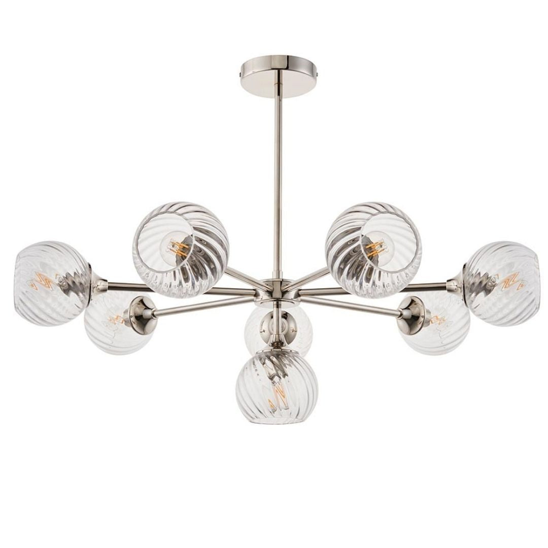 Allegra 8 Light Silver Pendant Ceiling Light