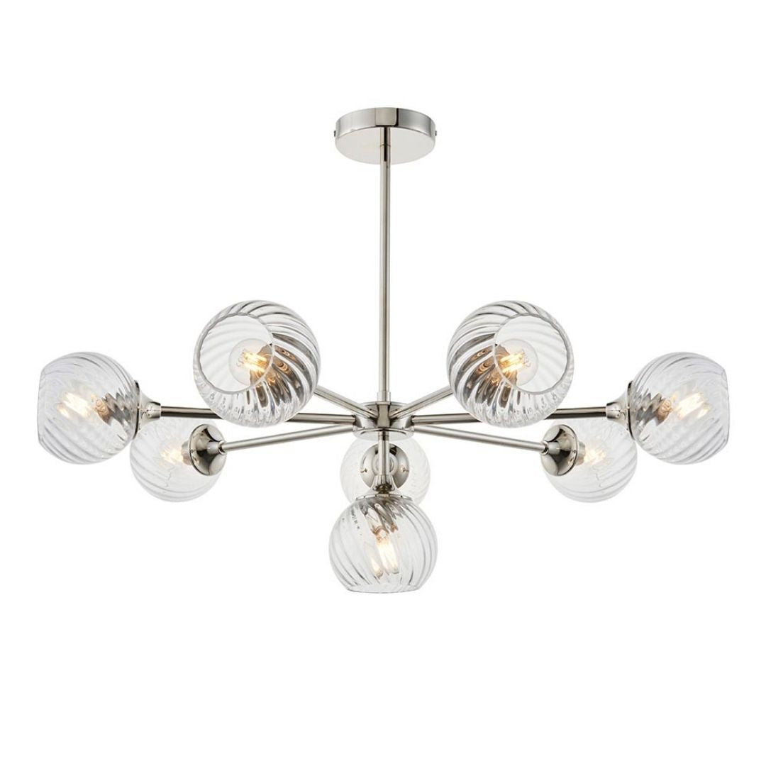 Allegra 8 Light Silver Pendant Ceiling Light