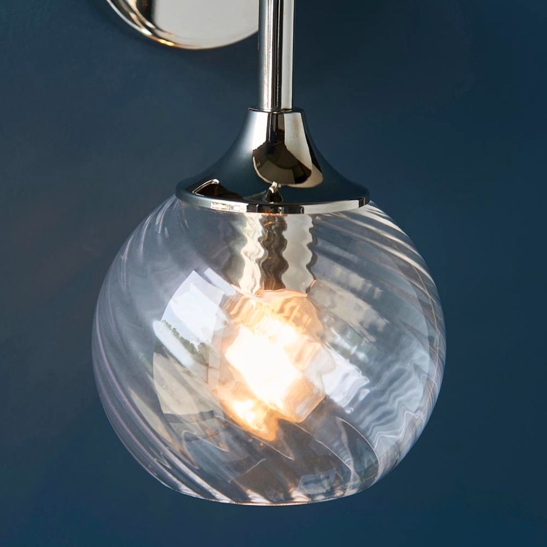Allegra 1-Light Silver Wall Light