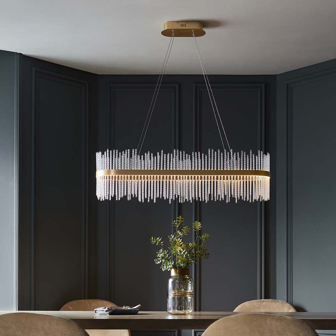 Virbrook LED Gold Linear Pendant Ceiling Light