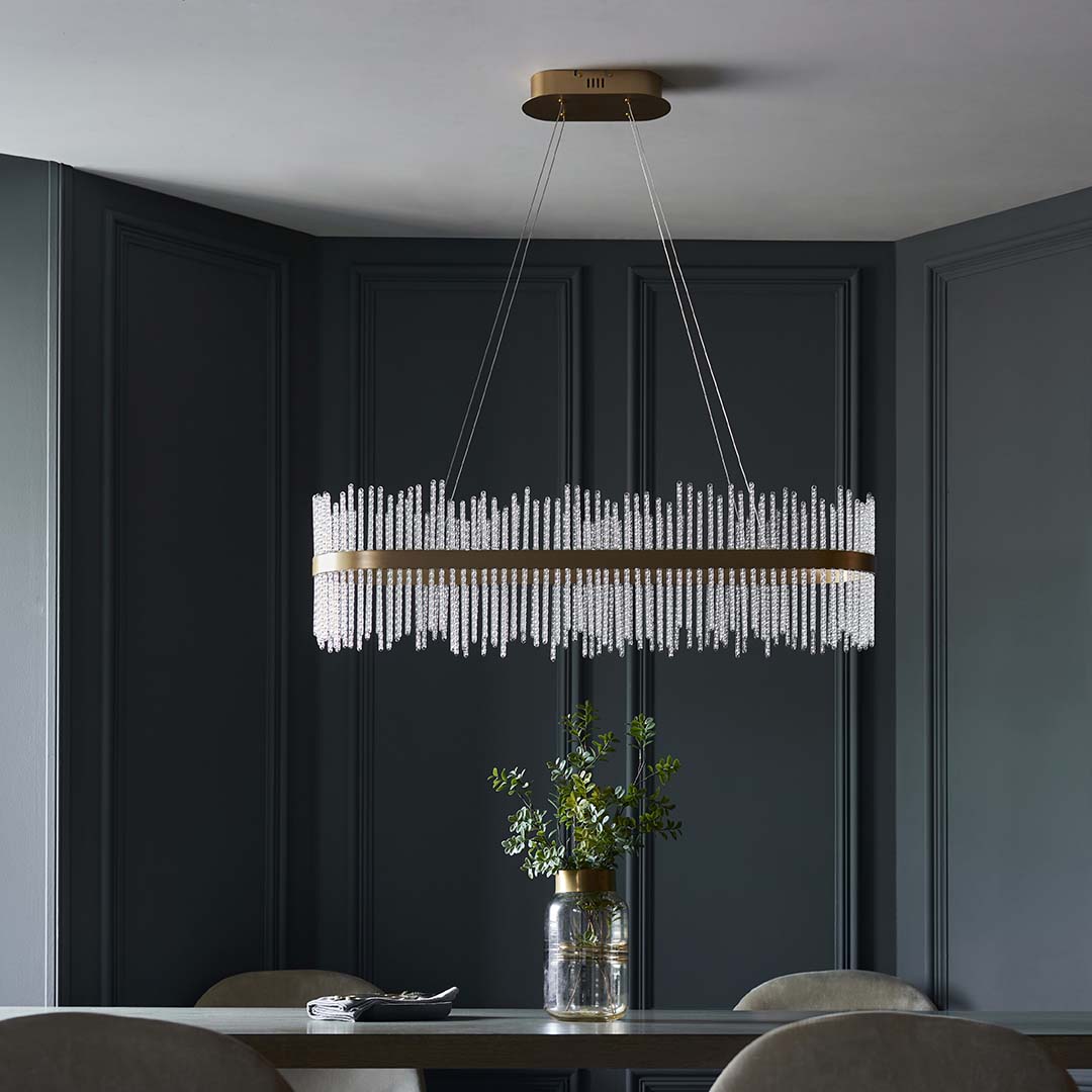 Virbrook LED Gold Linear Pendant Ceiling Light