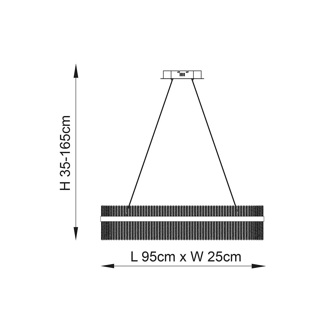 Virbrook LED Gold Linear Pendant Ceiling Light
