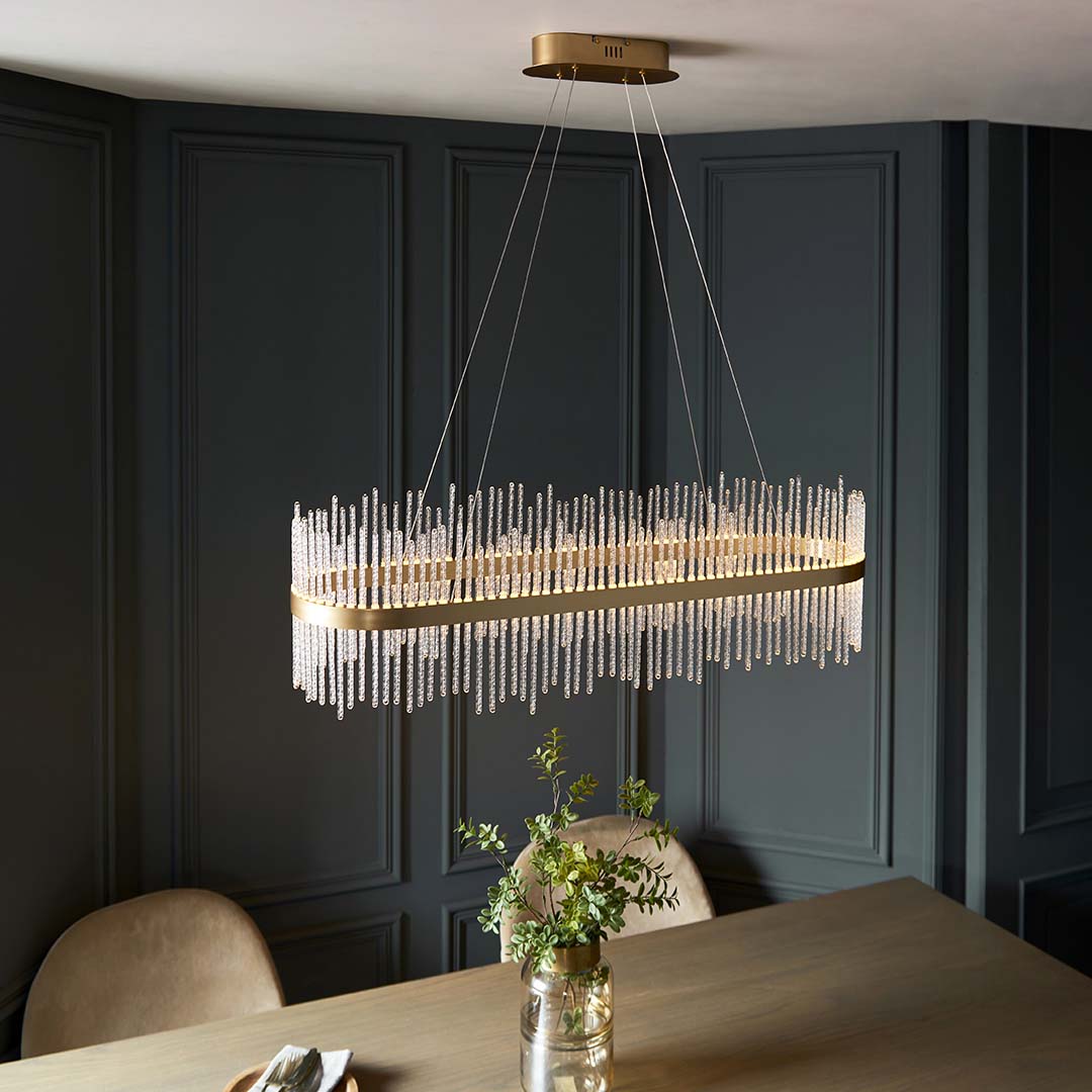 Virbrook LED Gold Linear Pendant Ceiling Light