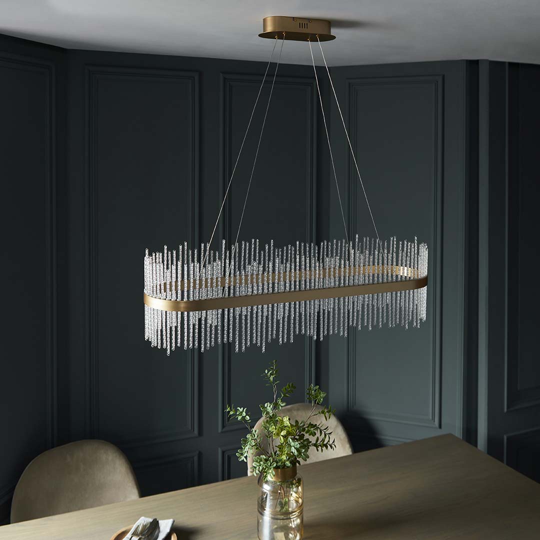 Virbrook LED Gold Linear Pendant Ceiling Light