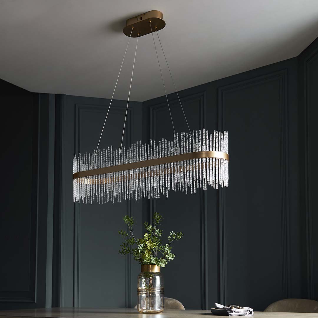 Virbrook LED Gold Linear Pendant Ceiling Light